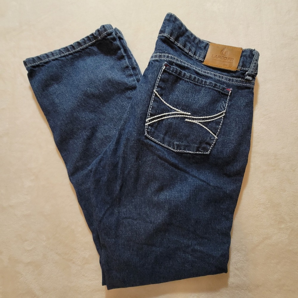 Lapco FR Jeans Womens 8-ST Blue Flame Resistant Industrial Workwear Bootcut CAT2
